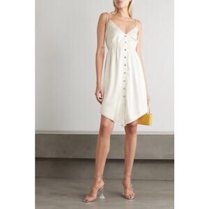 Retrofete Diane Crystal Embellished Button Front Silk Dress Size Small Bride
